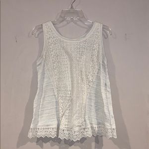 A crochet white tank top